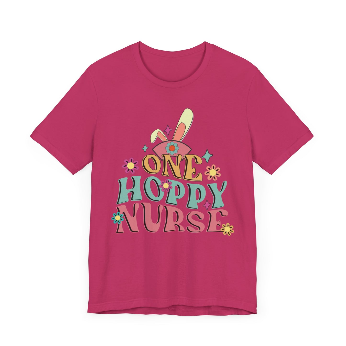 One Hoppy Nurse Easter Women Shirt, cute bunny Easter shirt for work or home!