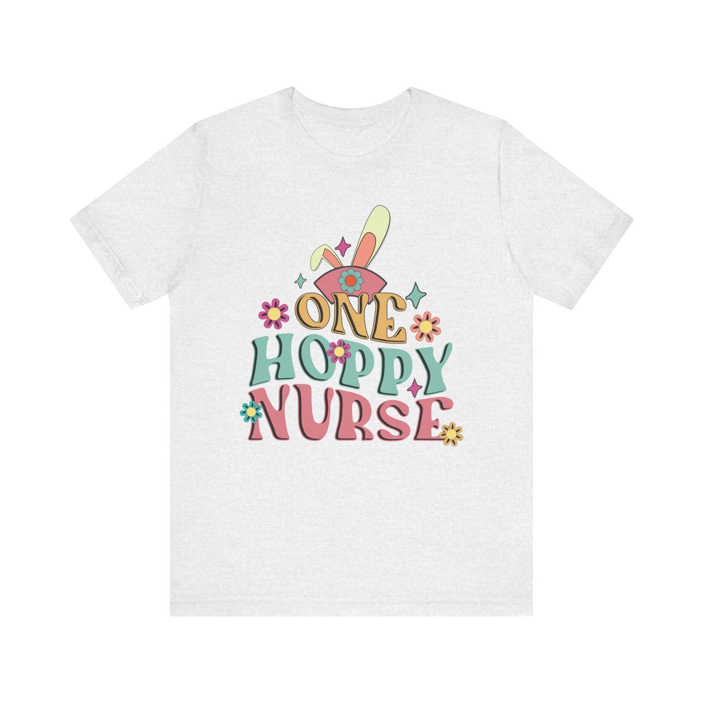 One Hoppy Nurse Easter Women Shirt, cute bunny Easter shirt for work or home!
