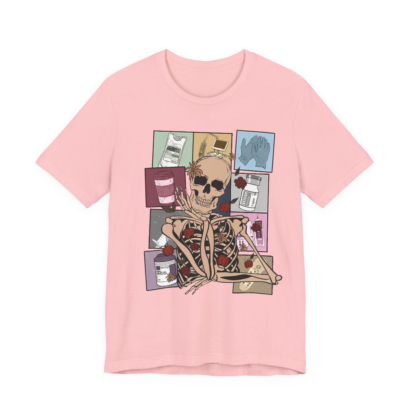 Funny skeleton nurse tshirt, Halloween sweatshirt, spooky season, ER RN, NICU nurse,  Halloween Nurse,, floral Halloween ghost,