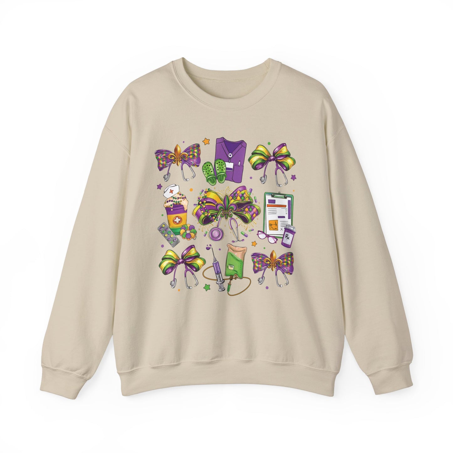 Mardi Gras Nurse Gildan Sweatshirt