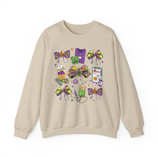 Mardi Gras Nurse Gildan Sweatshirt
