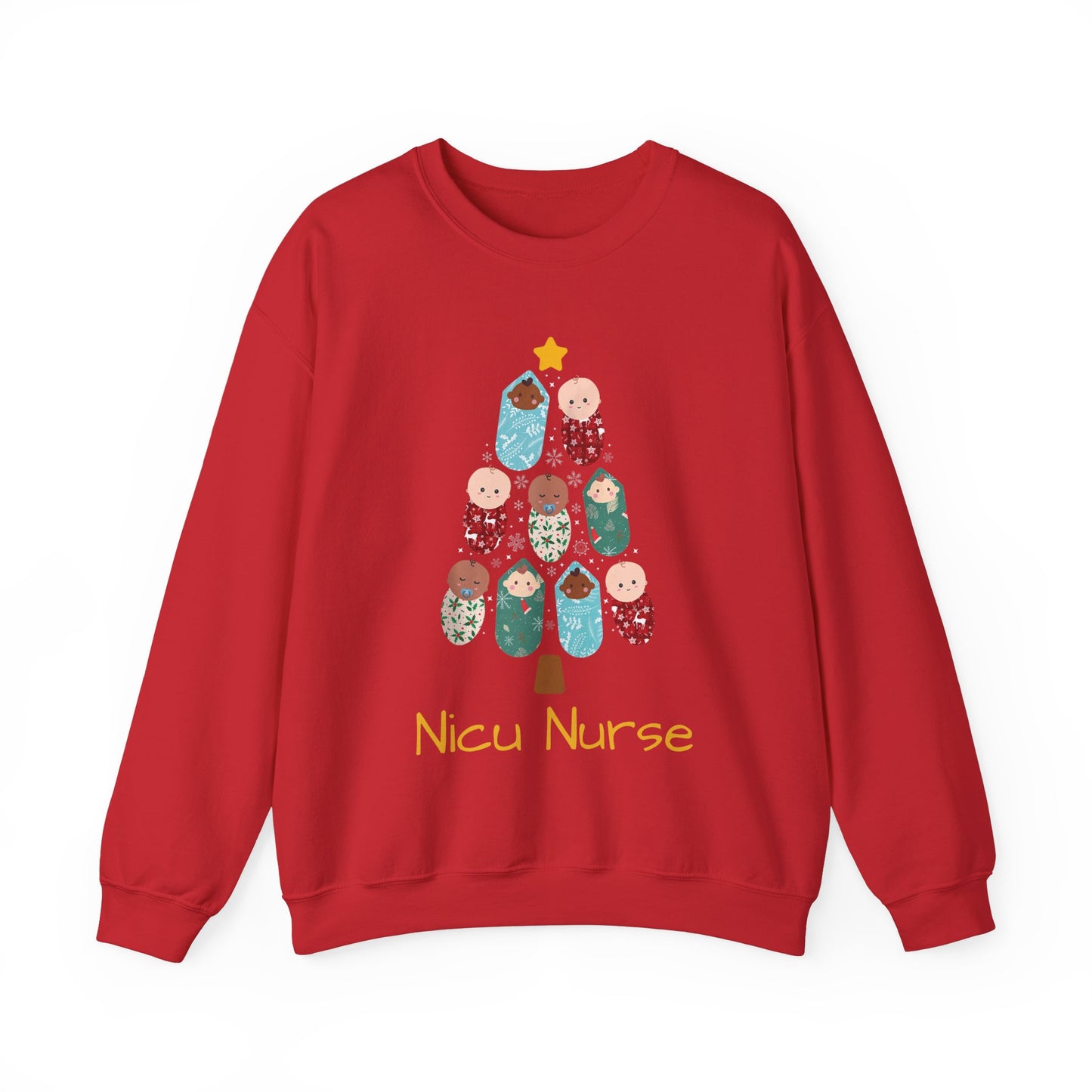 NICU Nurse Christmas Sweatshirt, cute baby tree, L & D Nurse, Gift For Nurse