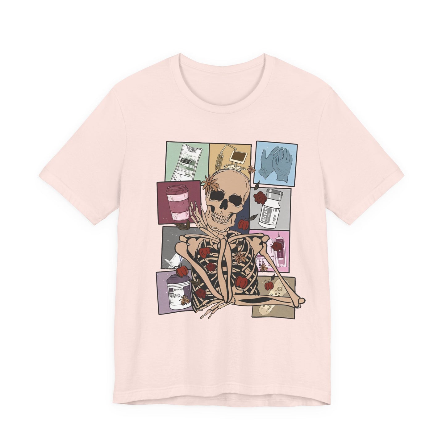 Funny skeleton nurse tshirt, Halloween sweatshirt, spooky season, ER RN, NICU nurse,  Halloween Nurse,, floral Halloween ghost,