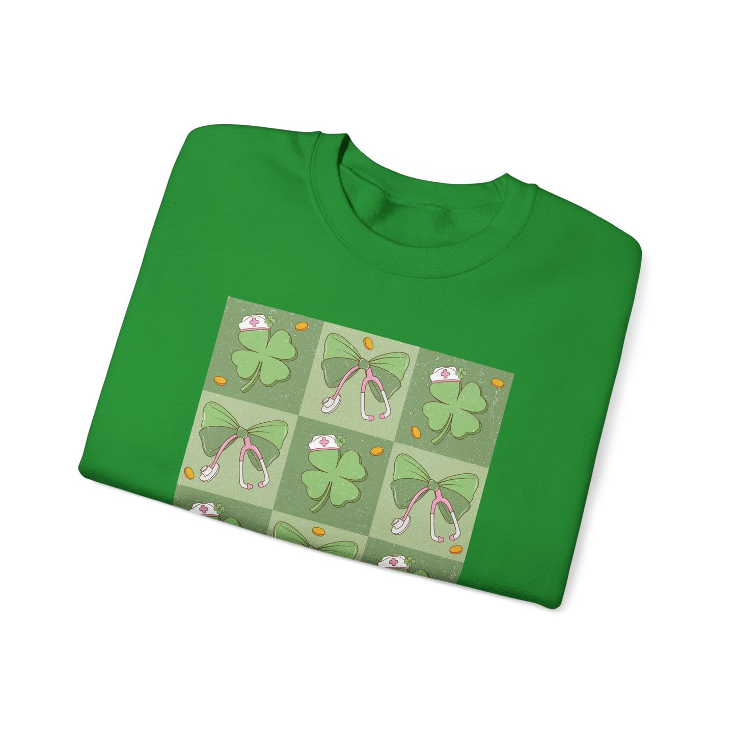 Cute Plaid Nurse St. Patricks Day Sweatshirt,  RN sweatershirt, ER Nurse, NICU Nurse, PICU nurse, clover, lucky nurse sweatshirt.