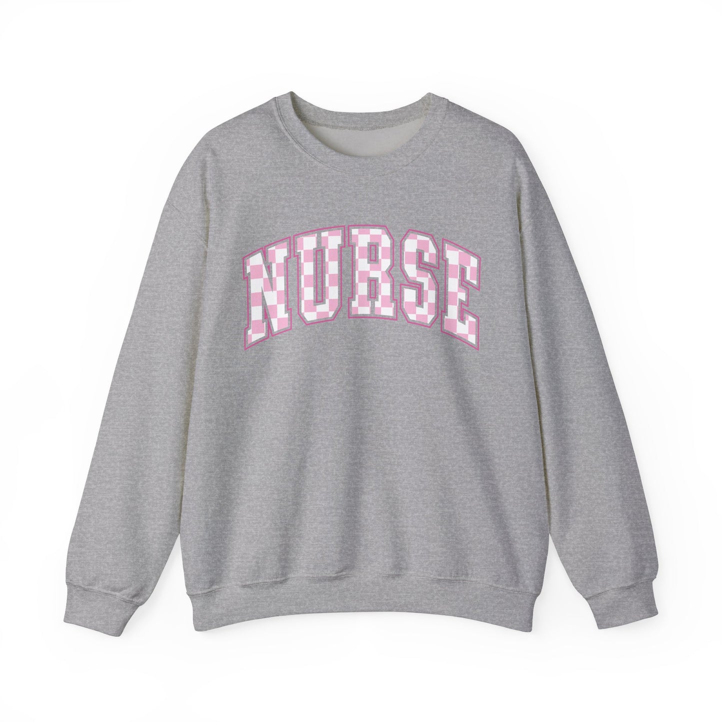 Retro Checkered Pink Nurse Gildan Sweatshirt