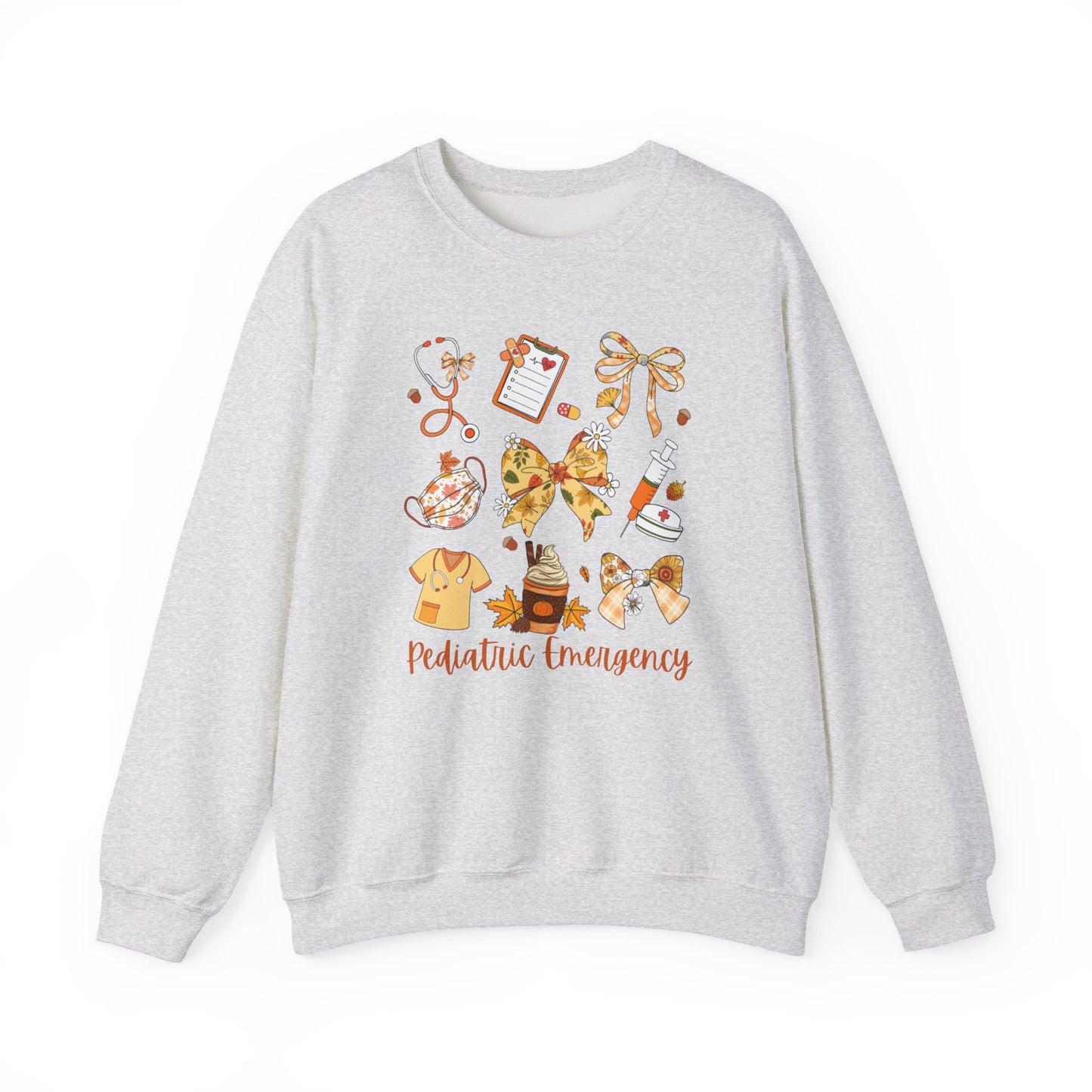 Cute Fall Pediatric Emergency Sweatshirt for all Fall Months, Nurse shirt, gift for nurse, coquette bow, everything fall