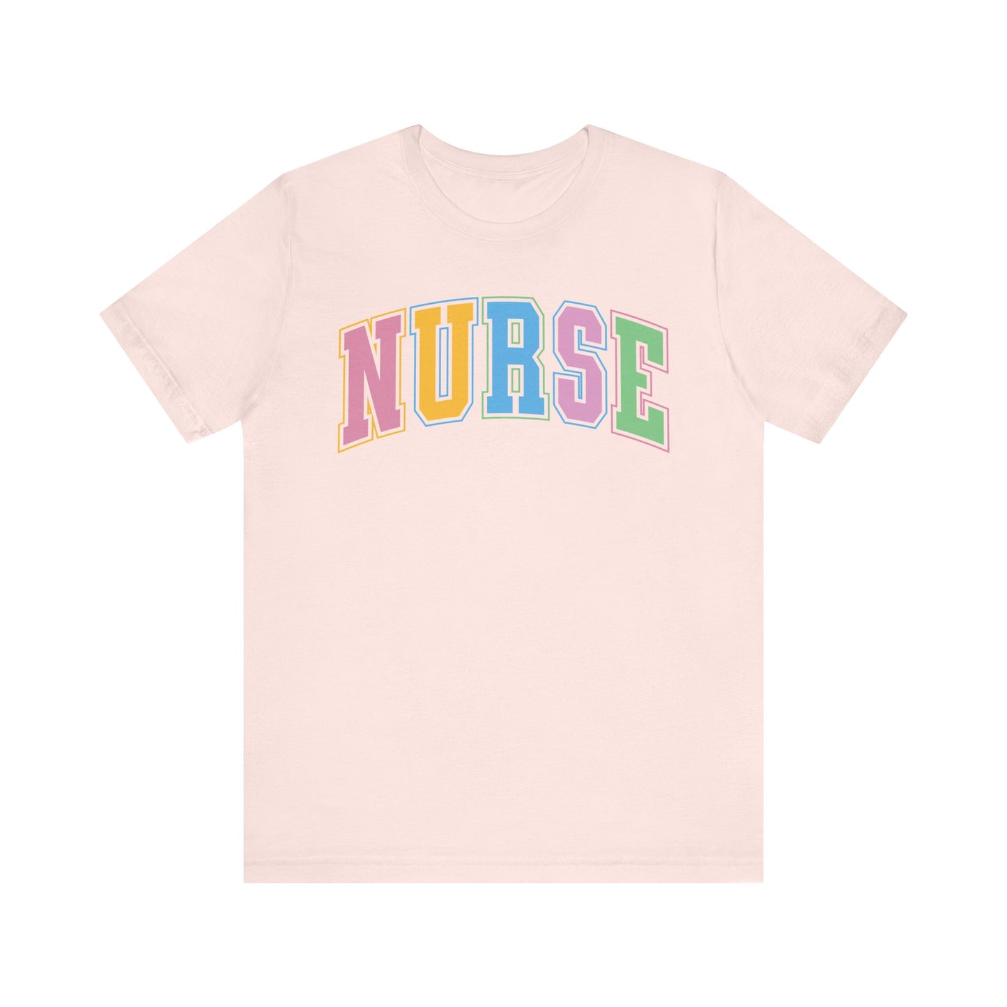 Multi Color Nurse Varsity Letter Tshirt, NICau, PICU, emergency department, labor and delivery
