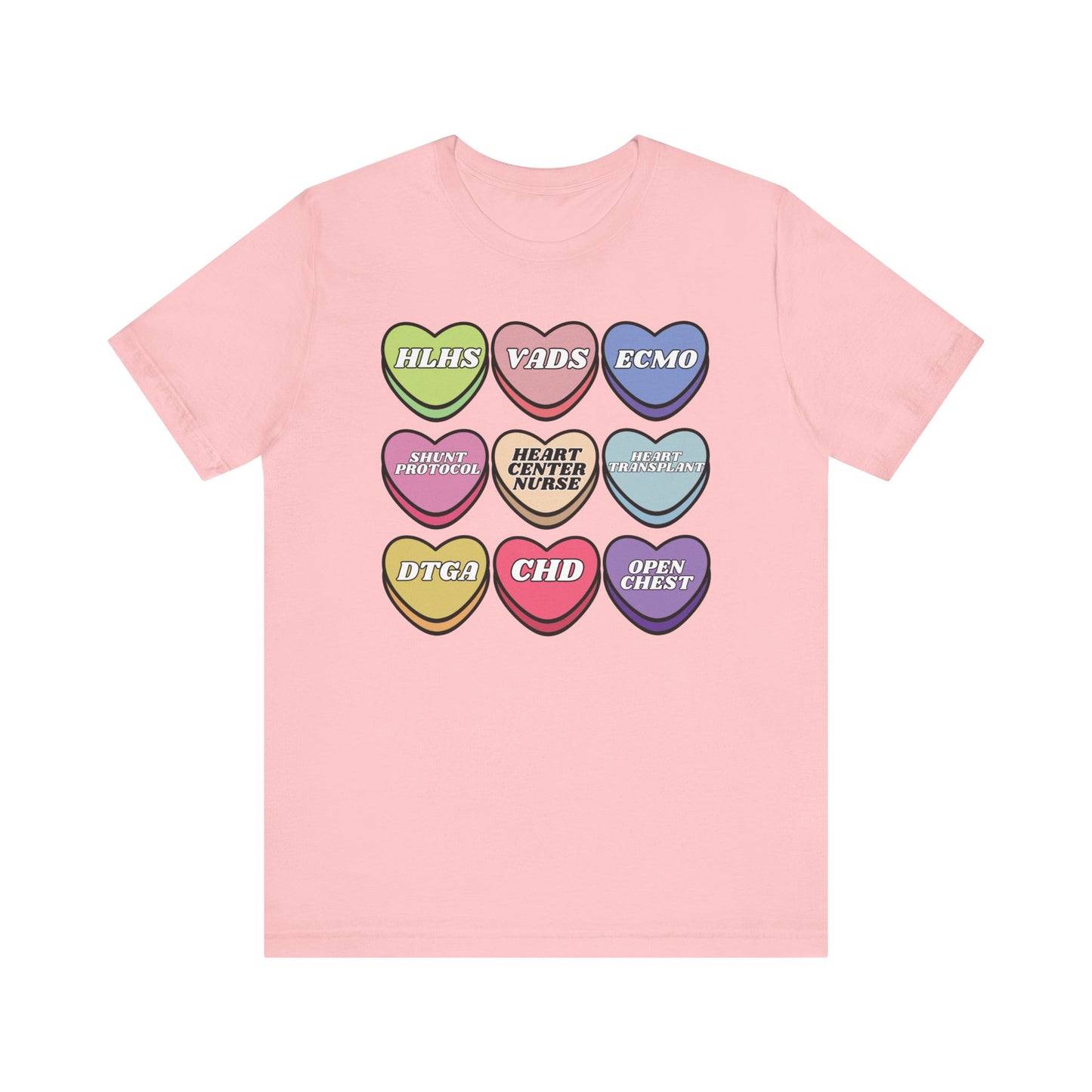 Heart Center Nurse Valentine’s Day comfy Bella Canvas T shirt , Cute Candy Heart Sayings, match your coworkers this Valentine’s Day