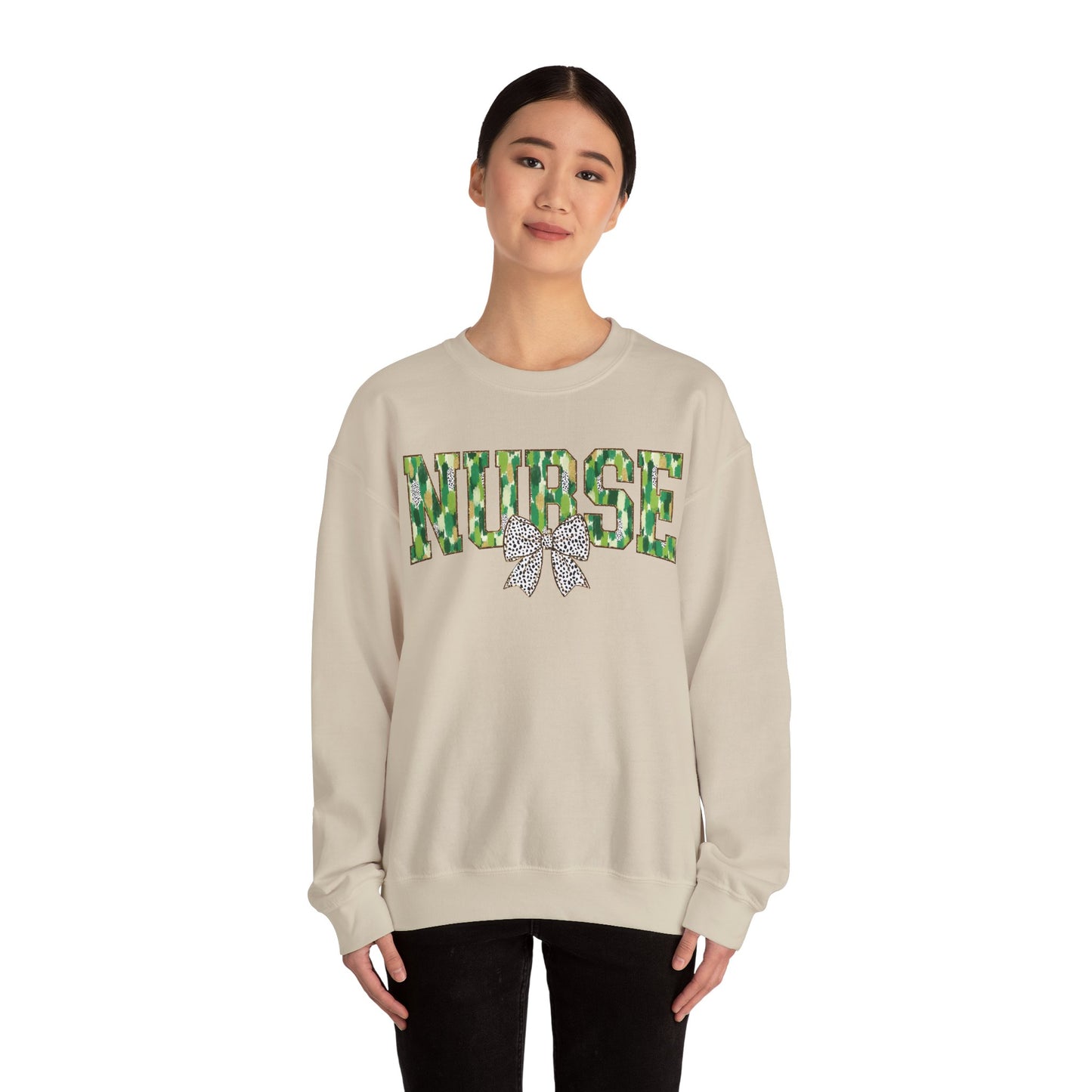 Nurse St. Patricks Day Sweatshirt Coquette Bow,  RN sweatershirt, ER Nurse, NICU Nurse, PICU nurse, clover, lucky nurse sweatshirt.