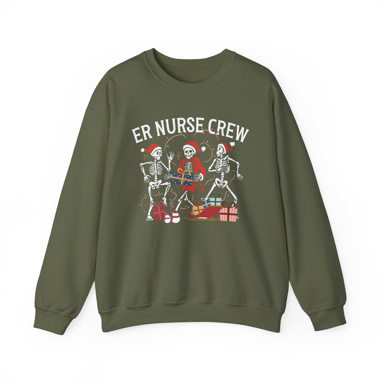 Funny nurse Christmas sweatshirt, Skeleton nurse, ER Nurse Christmas sweater, night Nurse,  perfect for groups!