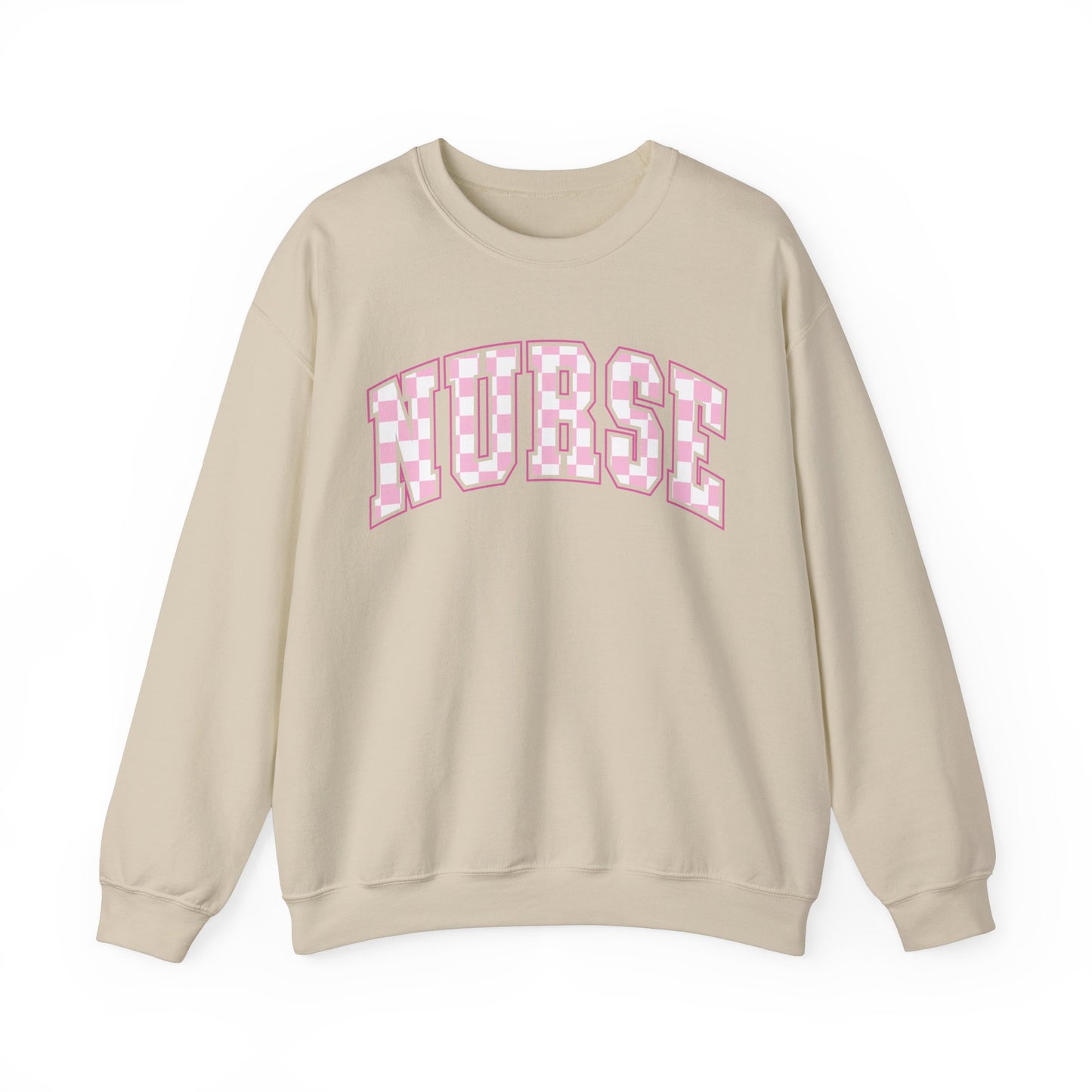 Retro Checkered Pink Nurse Gildan Sweatshirt