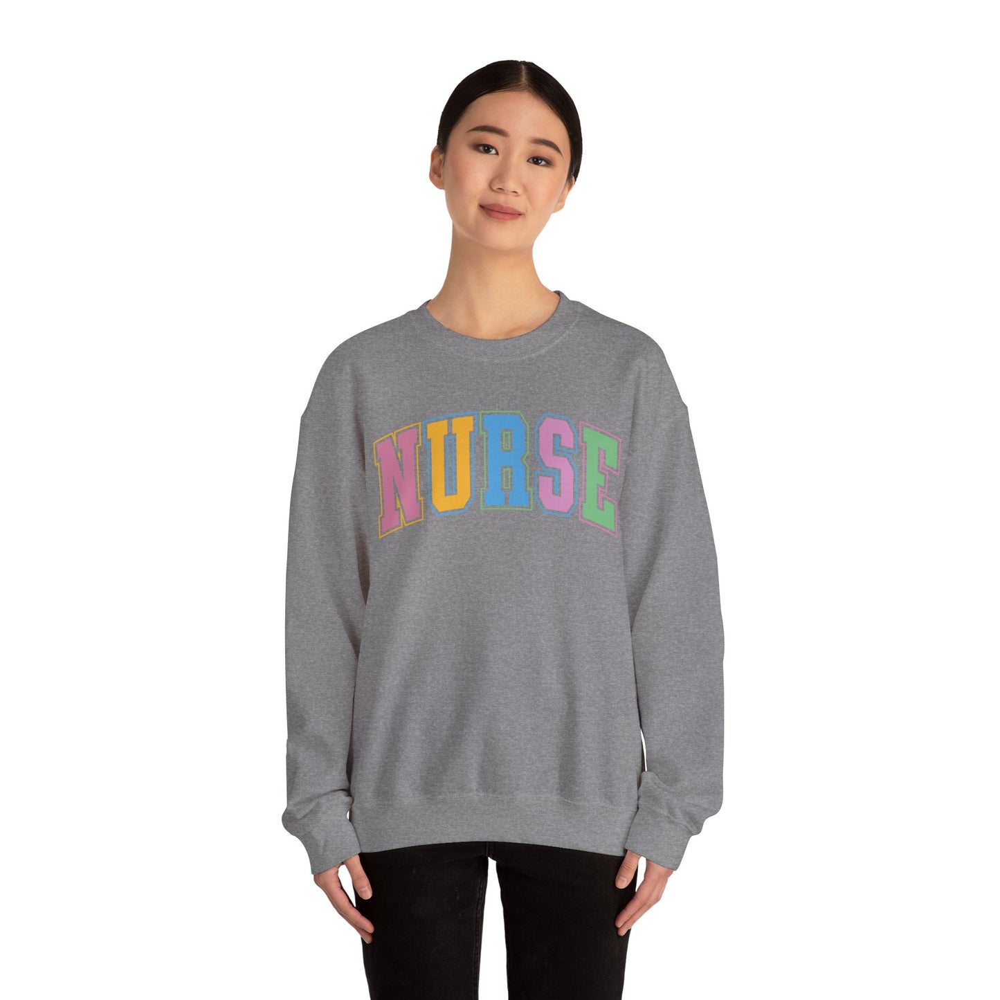 Multi Color Nurse  Varsity Letter Sweatshirt