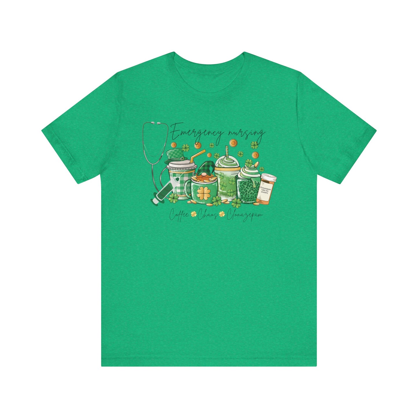Emergency nurse Coffee Chaos St Patrick’s Day Shirt