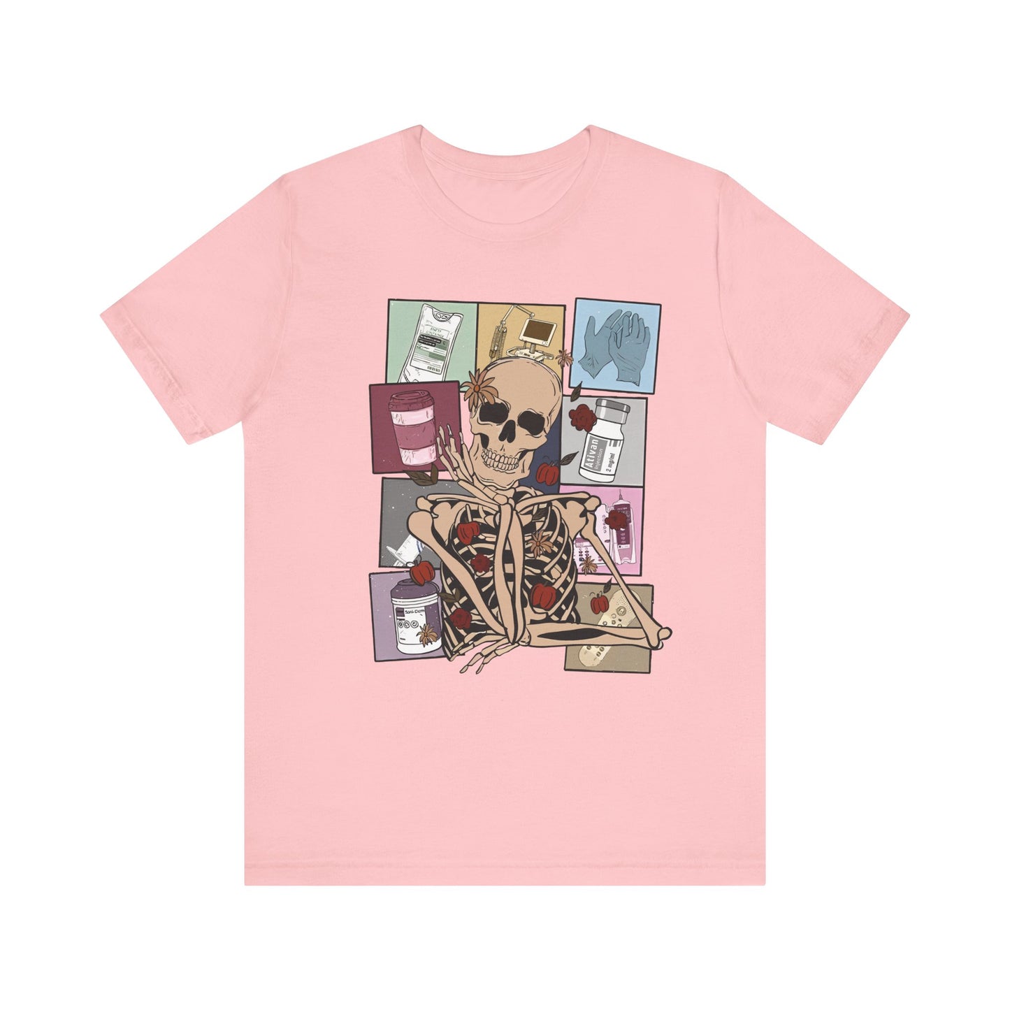 Funny skeleton nurse tshirt, Halloween sweatshirt, spooky season, ER RN, NICU nurse,  Halloween Nurse,, floral Halloween ghost,