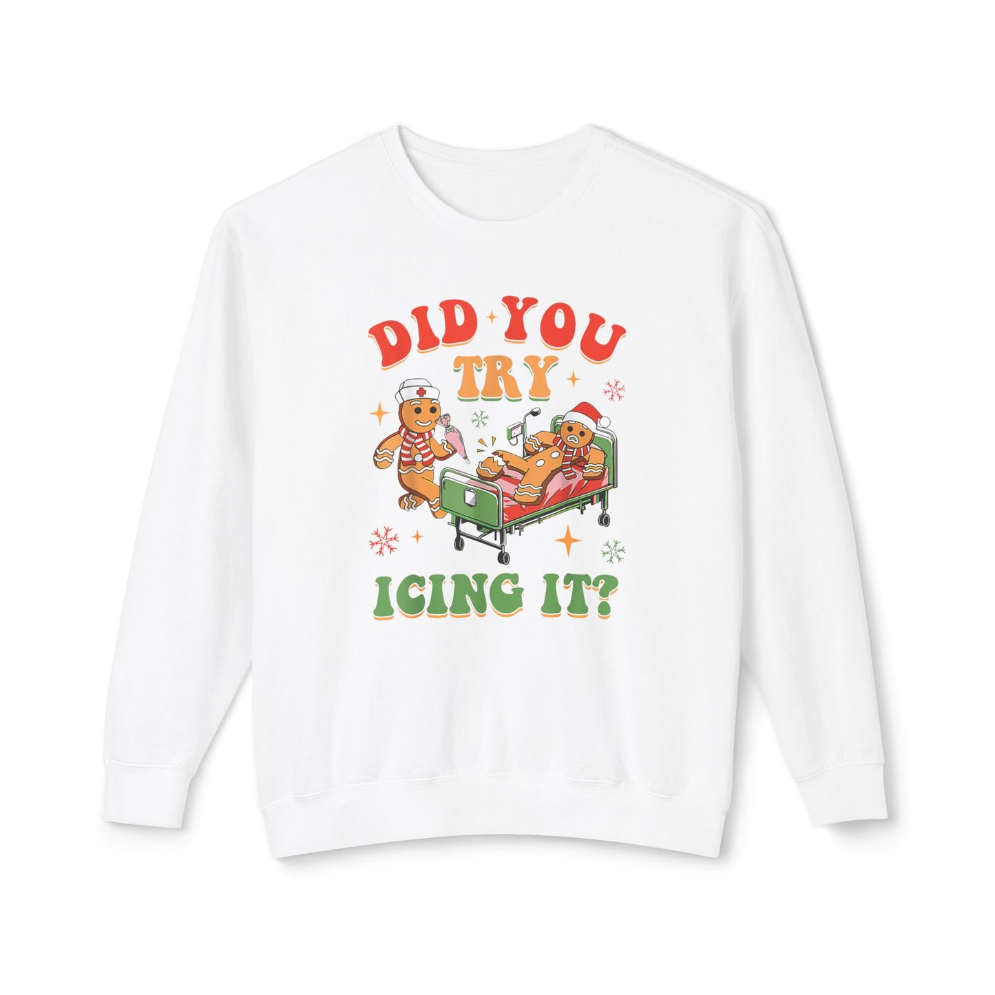 Did you try Icing It ? Comfort colors nurse funny Christmas sweater!