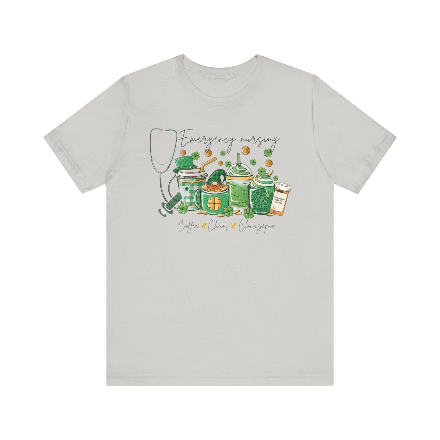 Emergency nurse Coffee Chaos St Patrick’s Day Shirt