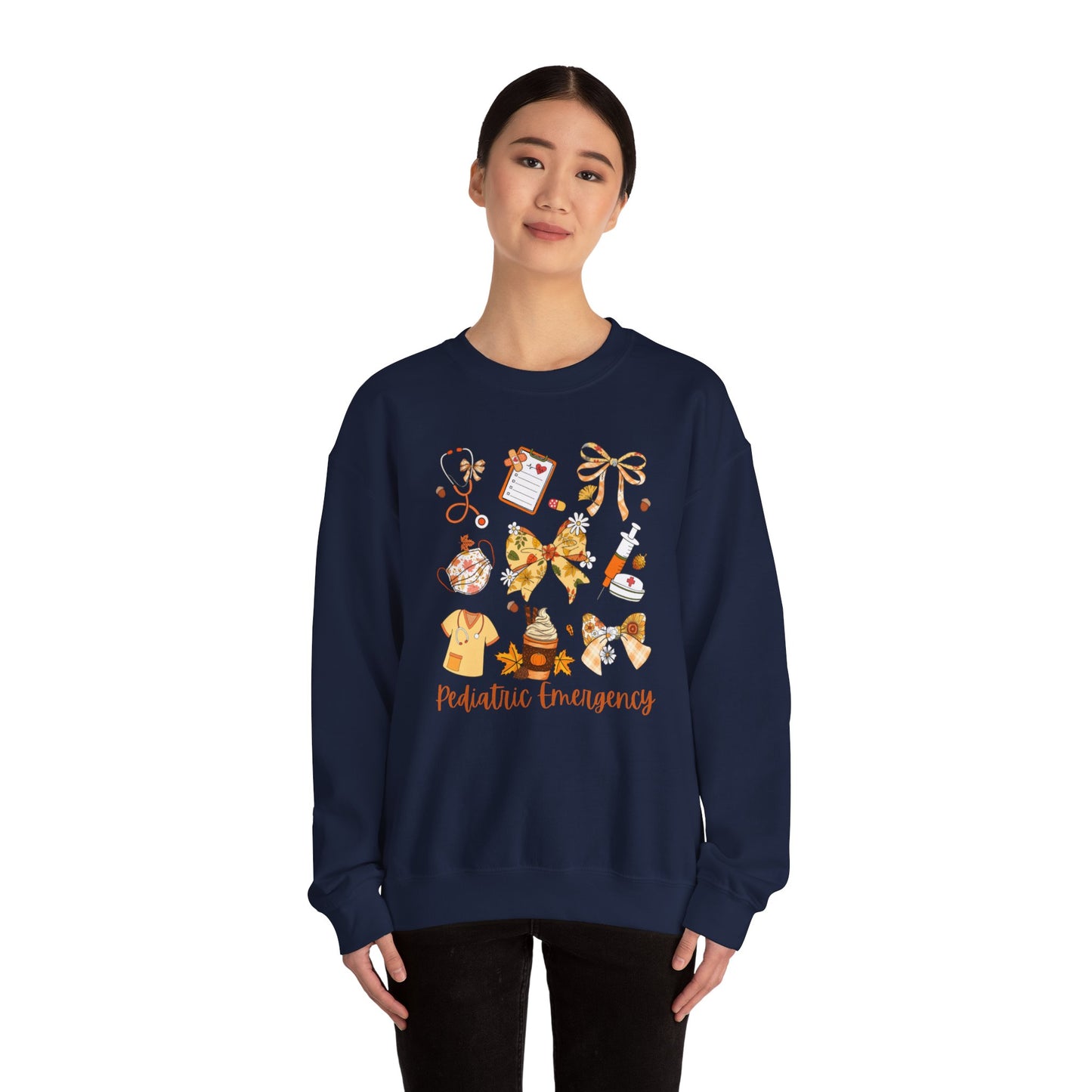 Cute Fall Pediatric Emergency Sweatshirt for all Fall Months, Nurse shirt, gift for nurse, coquette bow, everything fall
