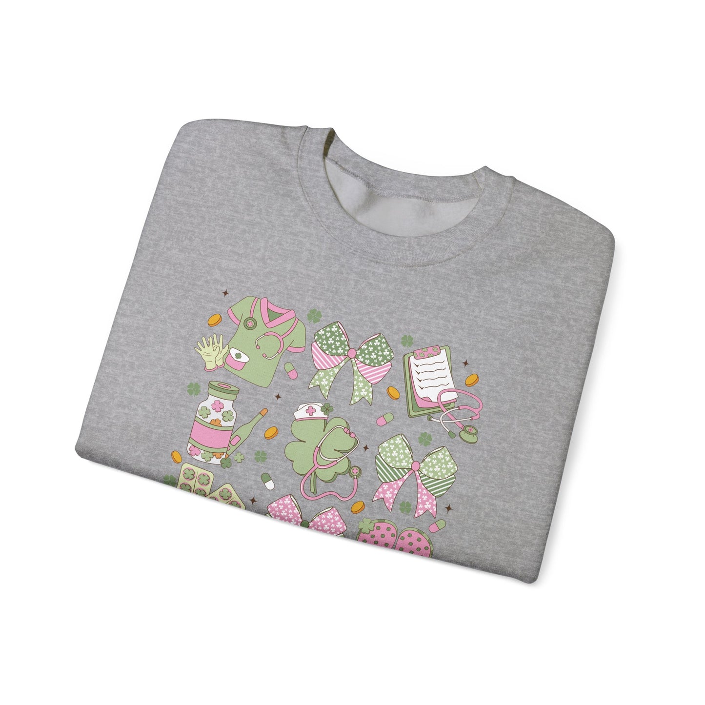 Adorable Nurse St. Patricks Day Sweatshirt,  RN sweatershirt, ER Nurse, NICU Nurse, PICU nurse, clover, lucky nurse sweatshirt.