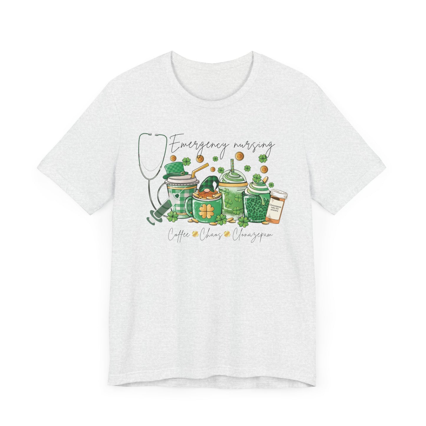 Emergency nurse Coffee Chaos St Patrick’s Day Shirt