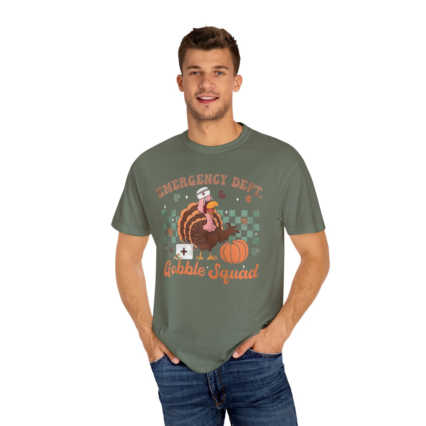 Comfort colors gobble squad tshirt, emergency gobble squad