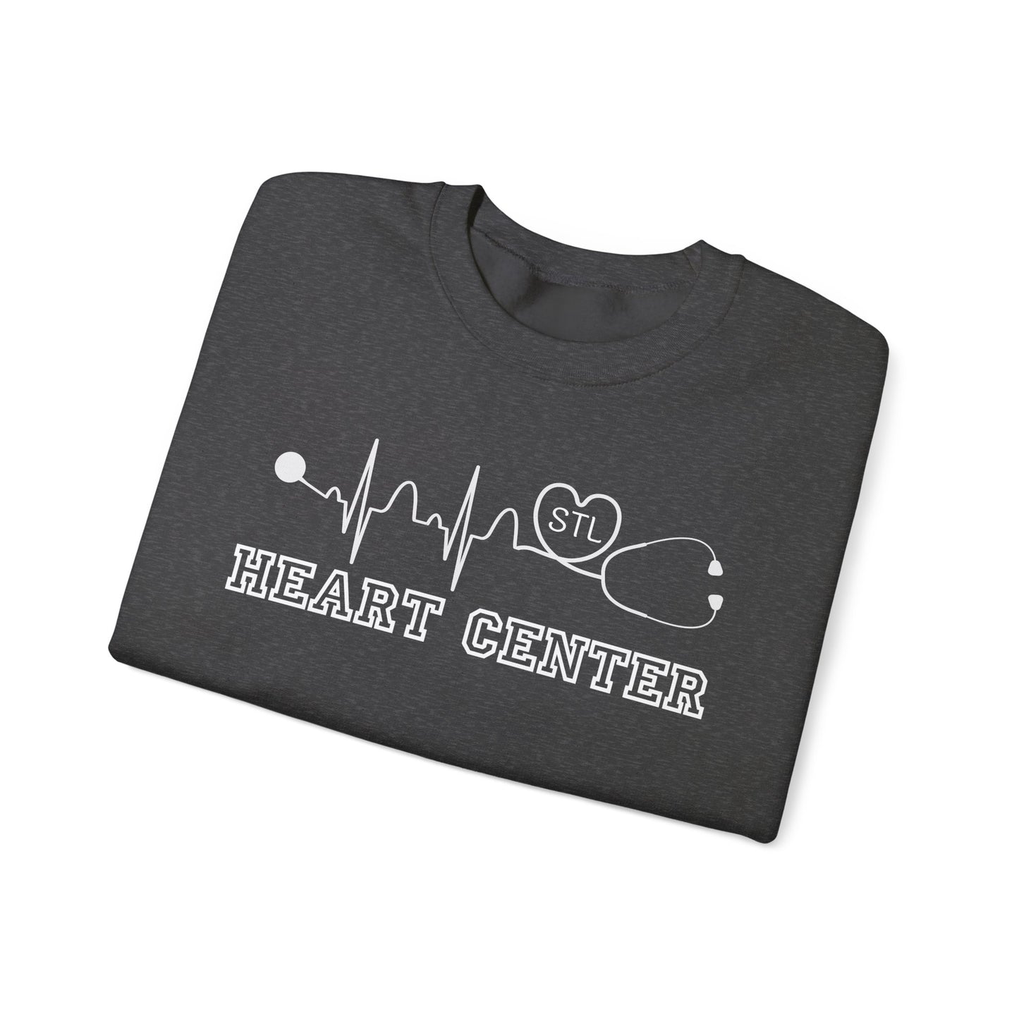 STL Heart Center EKG Gildan Sweatshirt, perfect to show you red and support heart disease!