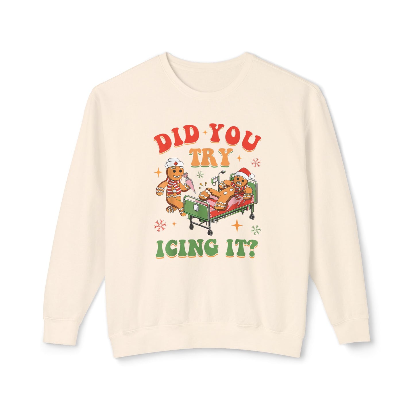 Did you try Icing It ? Comfort colors nurse funny Christmas sweater!