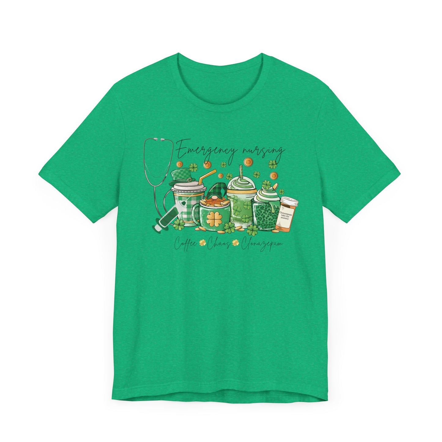 Emergency nurse Coffee Chaos St Patrick’s Day Shirt
