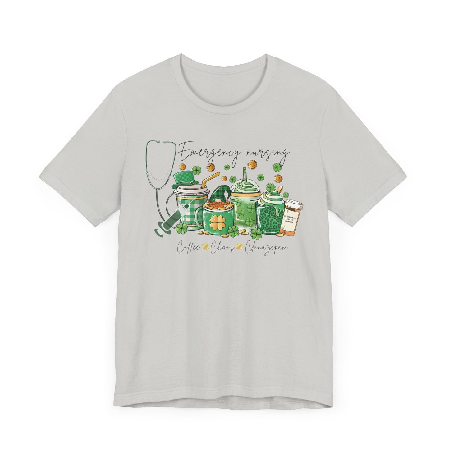 Emergency nurse Coffee Chaos St Patrick’s Day Shirt