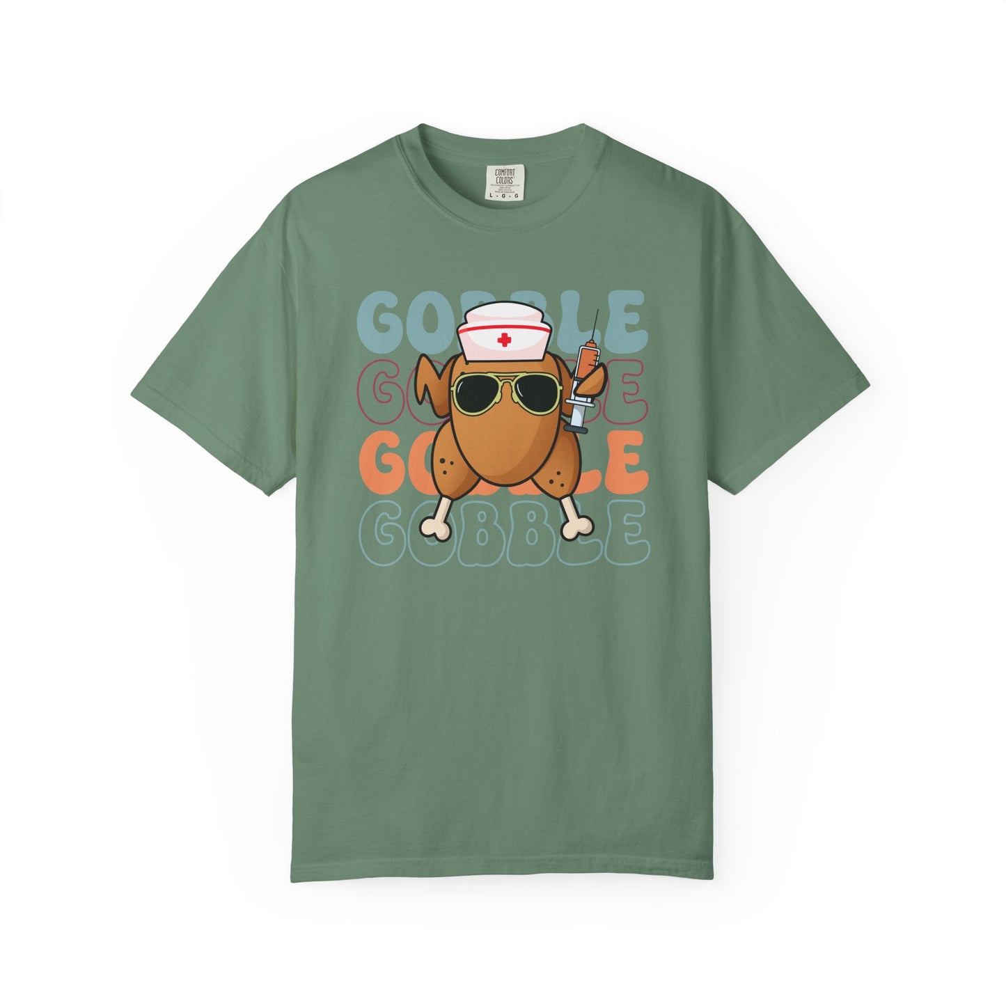 Funny gobble gobble turkey  Thanksgiving Comfort colors tshirt