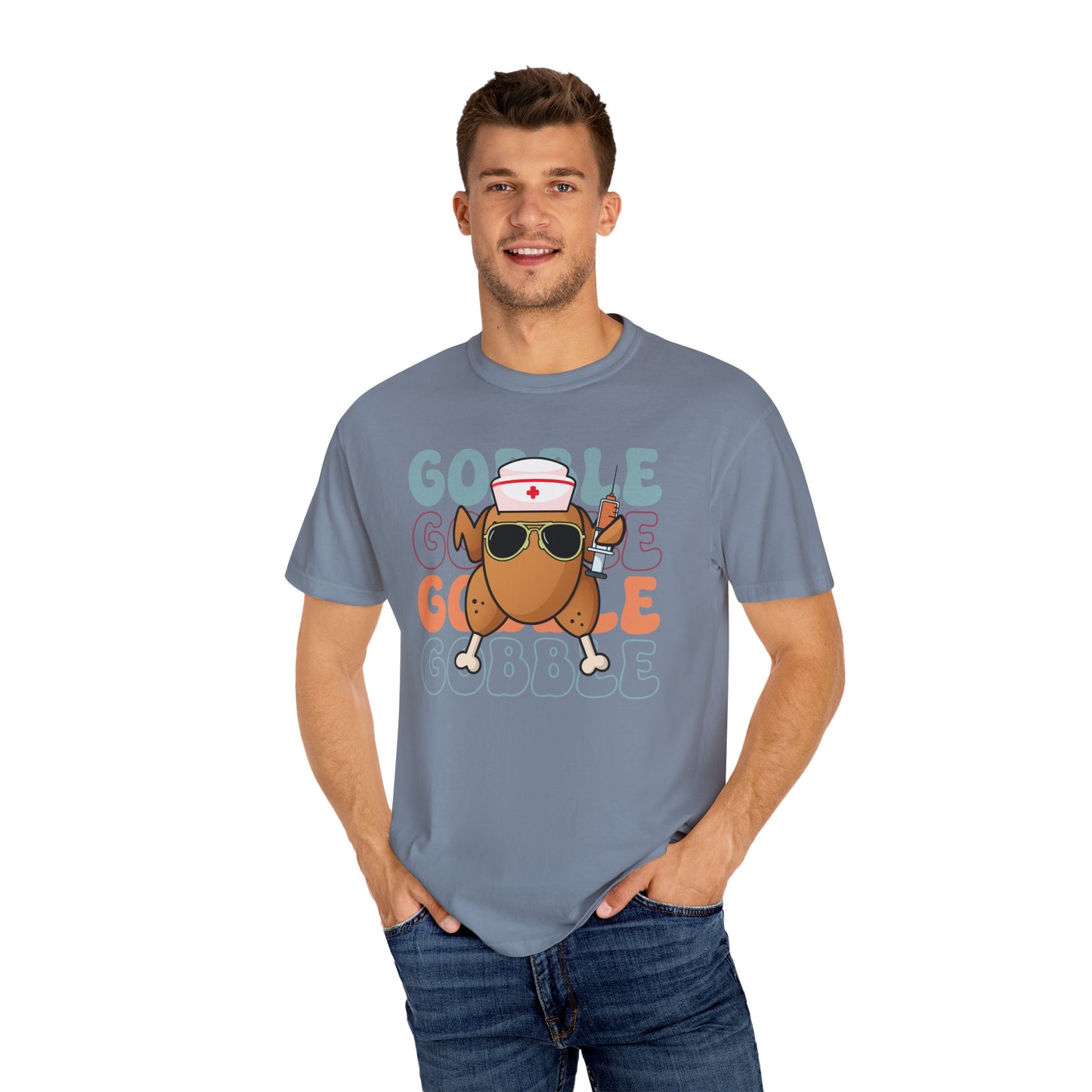 Funny gobble gobble turkey  Thanksgiving Comfort colors tshirt