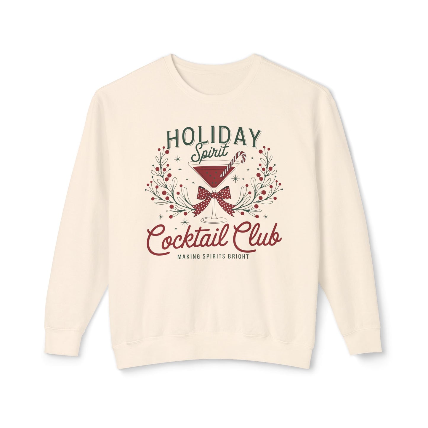 Christmas Cocktail Clubsweatshirt, Cute Christmas comfort colors sweatshirt