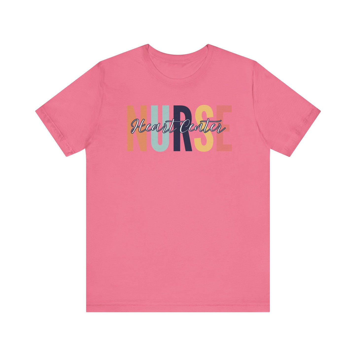Heart center rainbow neutral Peds nurse Shirt, Gift for nurse, Graduation gift, birthday gift for nurse, ER nurse, RN shirt.