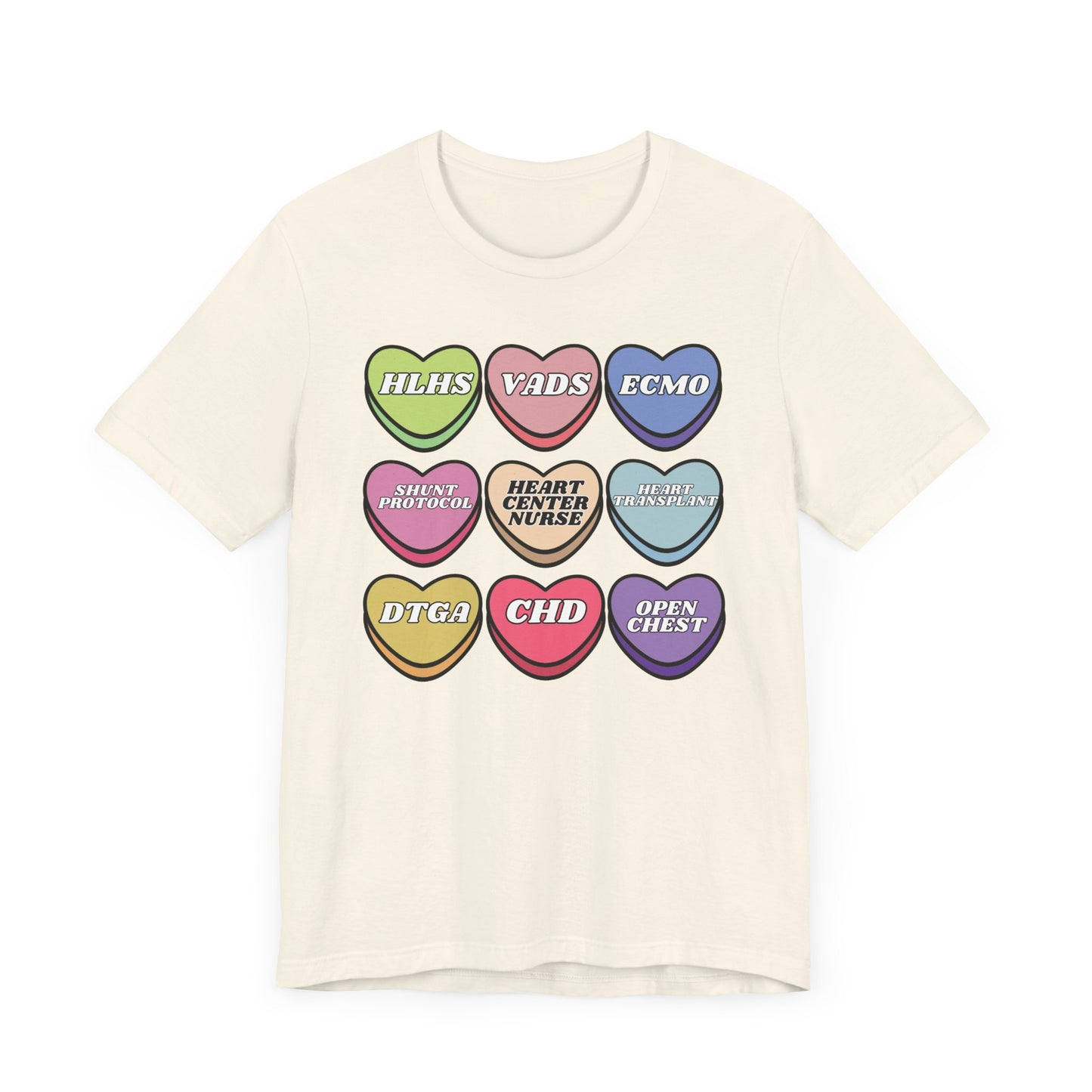 Heart Center Nurse Valentine’s Day comfy Bella Canvas T shirt , Cute Candy Heart Sayings, match your coworkers this Valentine’s Day