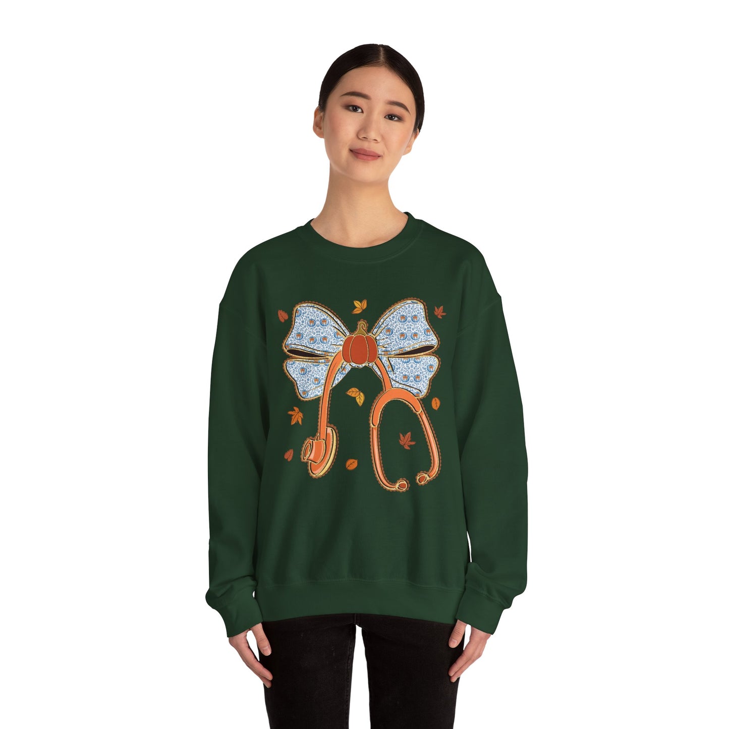 Nurse pumpkin stethoscope Fall gildan comfy sweatshirt,  thanksgiving nurse sweatshirt