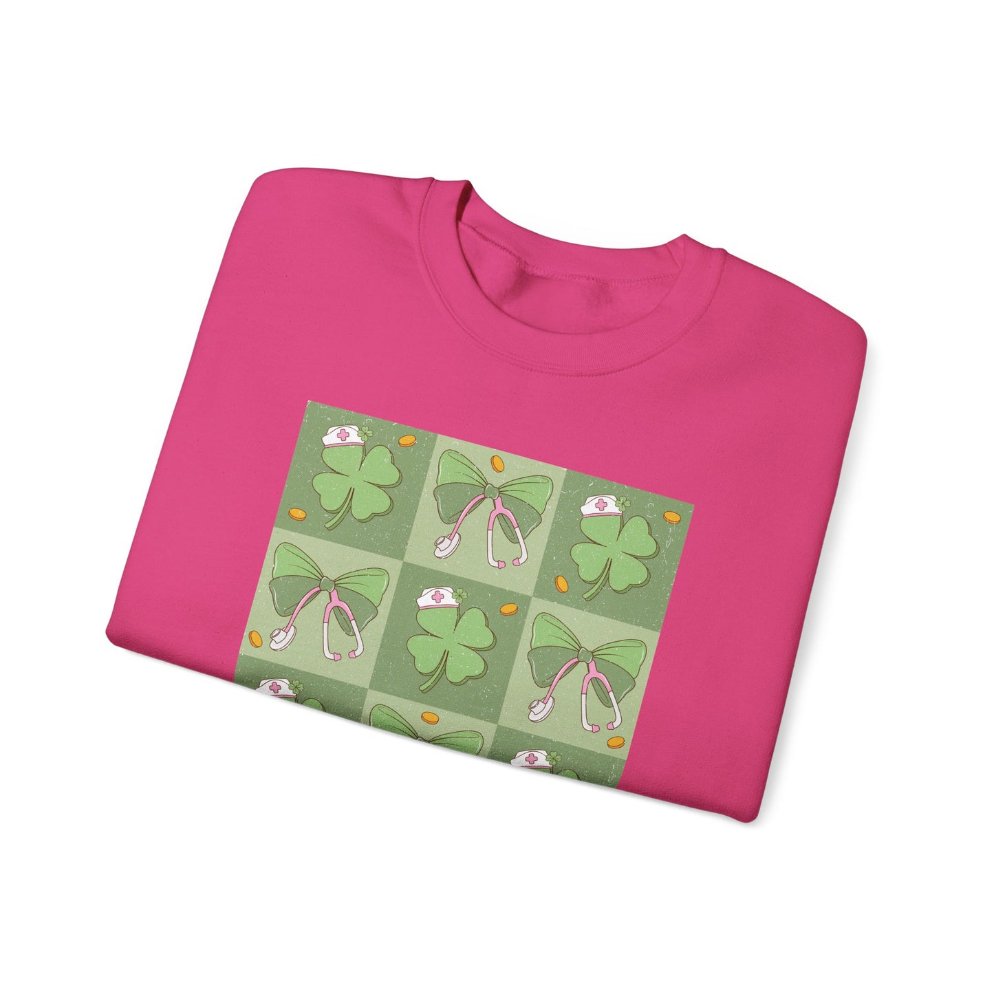 Cute Plaid Nurse St. Patricks Day Sweatshirt,  RN sweatershirt, ER Nurse, NICU Nurse, PICU nurse, clover, lucky nurse sweatshirt.
