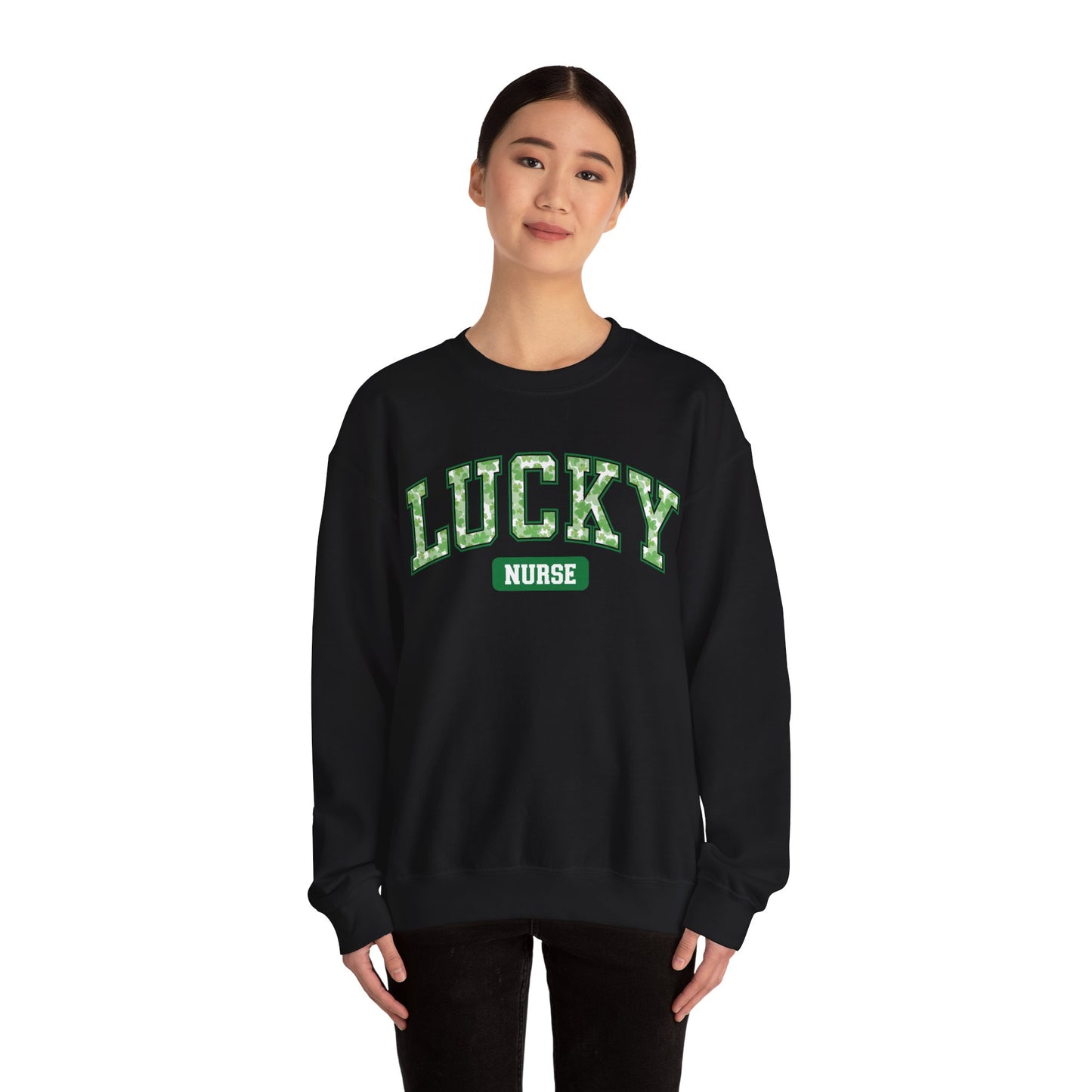 Nurse St. Patricks Day Sweatshirt, rn sweater, ER Nurse, NICU Nurse, PICU nurse, clover, lucky nurse sweatshirt.