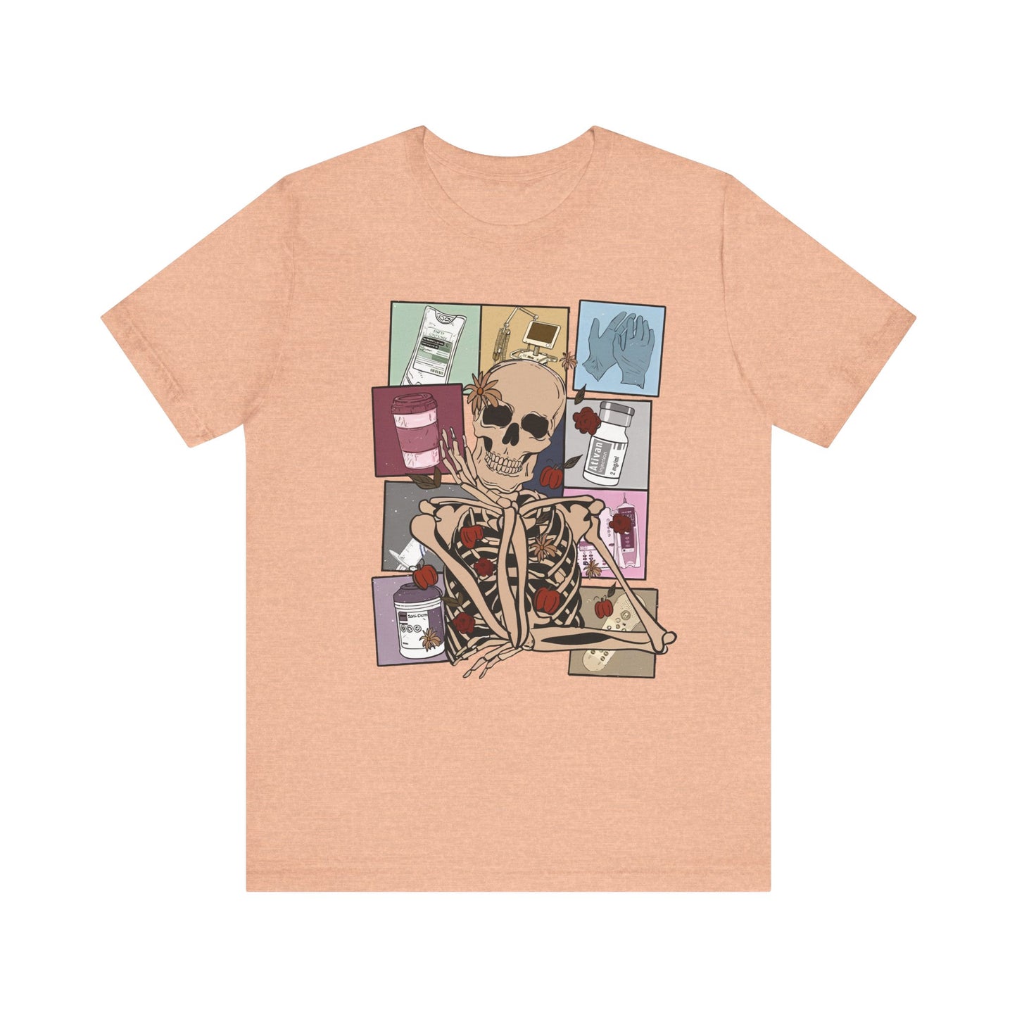 Funny skeleton nurse tshirt, Halloween sweatshirt, spooky season, ER RN, NICU nurse,  Halloween Nurse,, floral Halloween ghost,