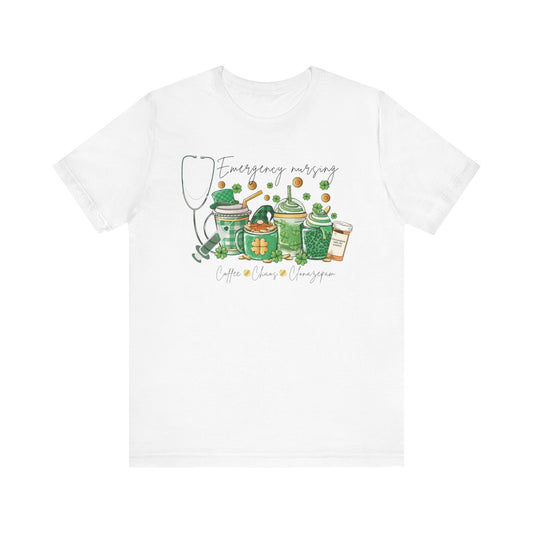 Emergency nurse Coffee Chaos St Patrick’s Day Shirt