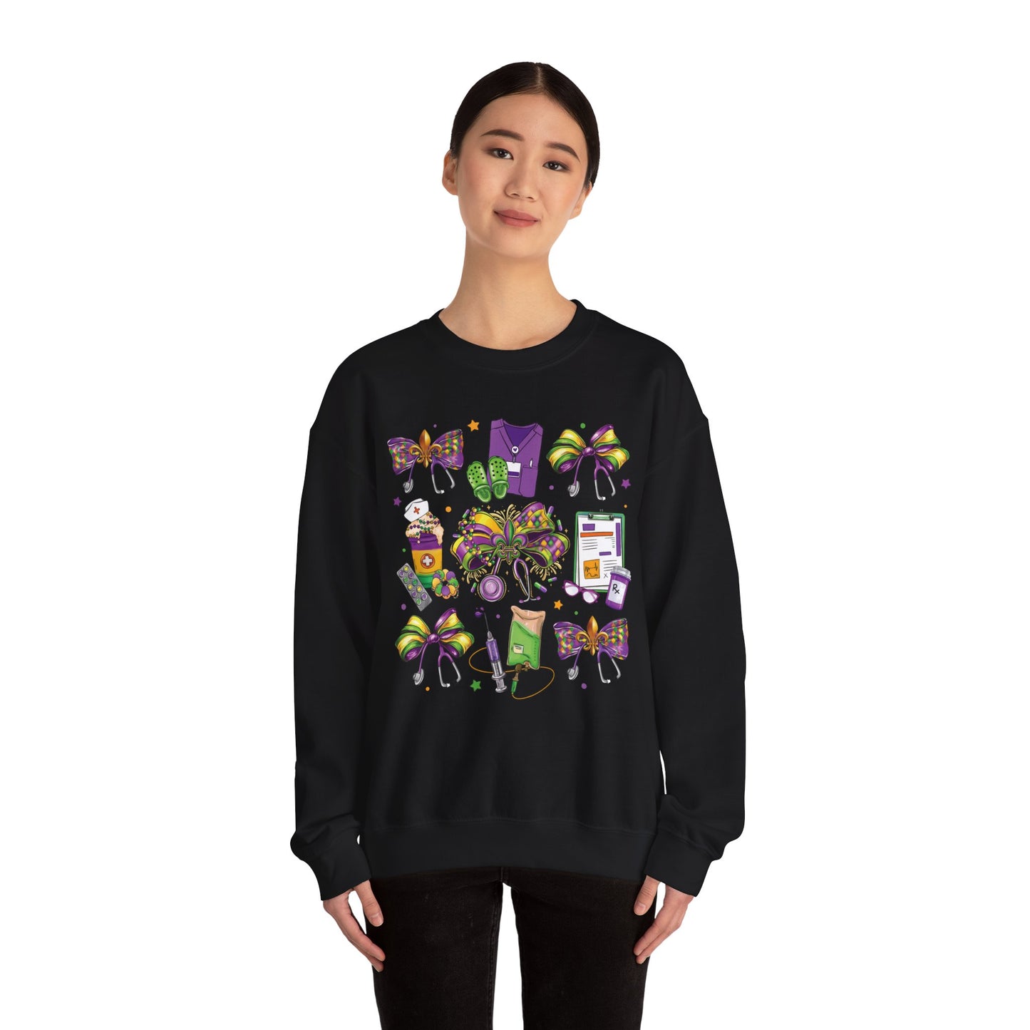 Mardi Gras Nurse Gildan Sweatshirt