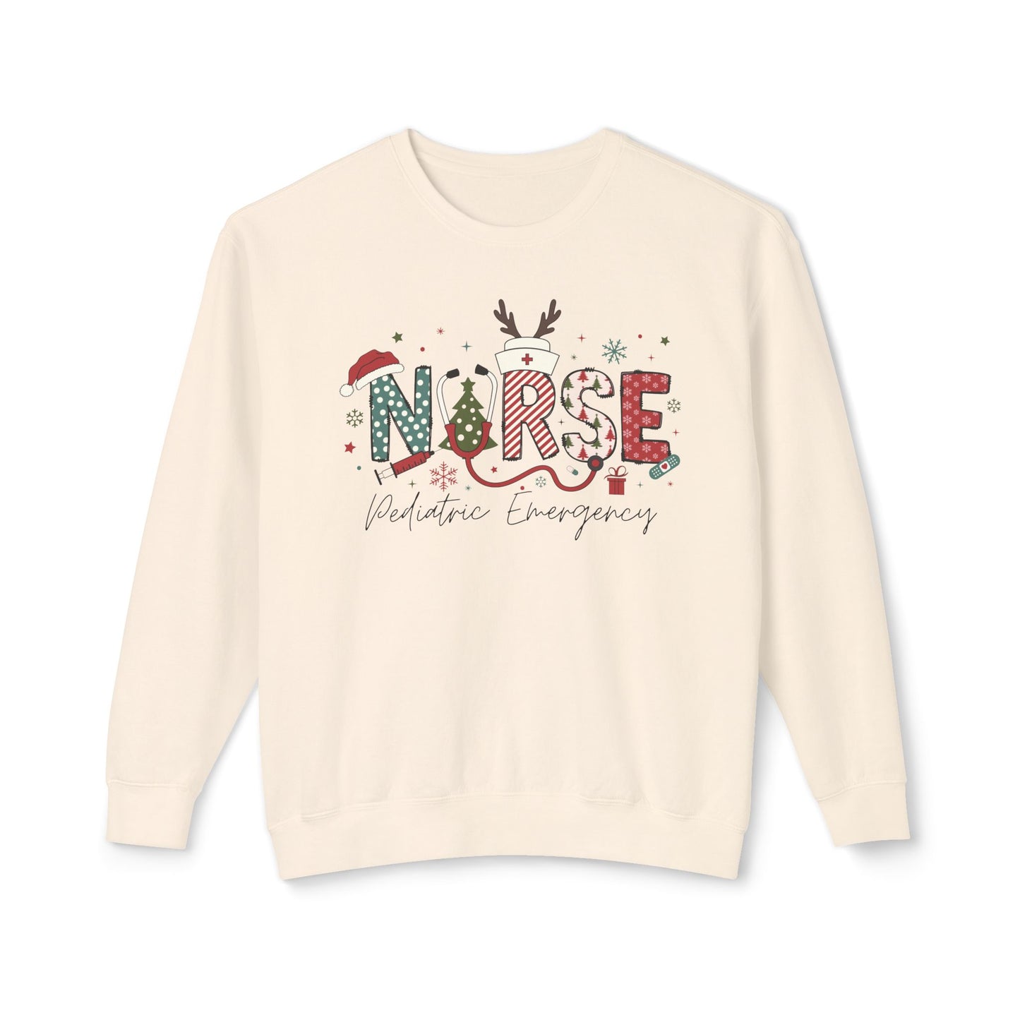 Comfort colors emergency pediatric Christmas nurse sweatshirt