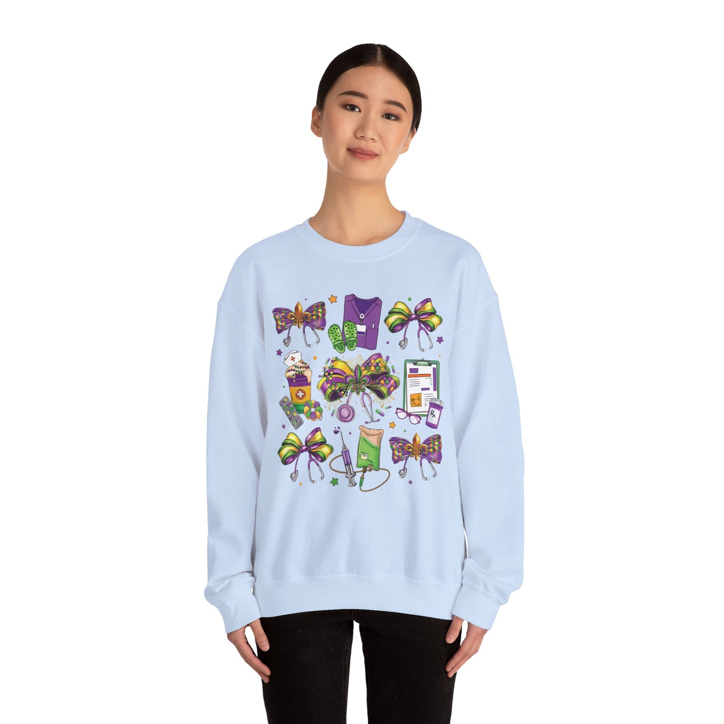 Mardi Gras Nurse Gildan Sweatshirt