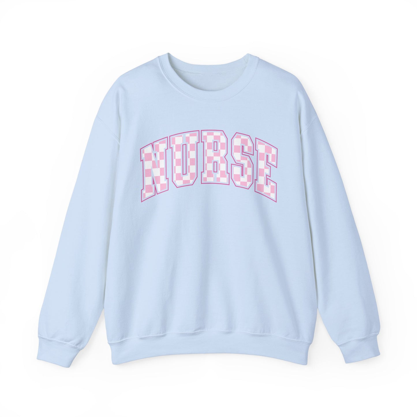 Retro Checkered Pink Nurse Gildan Sweatshirt