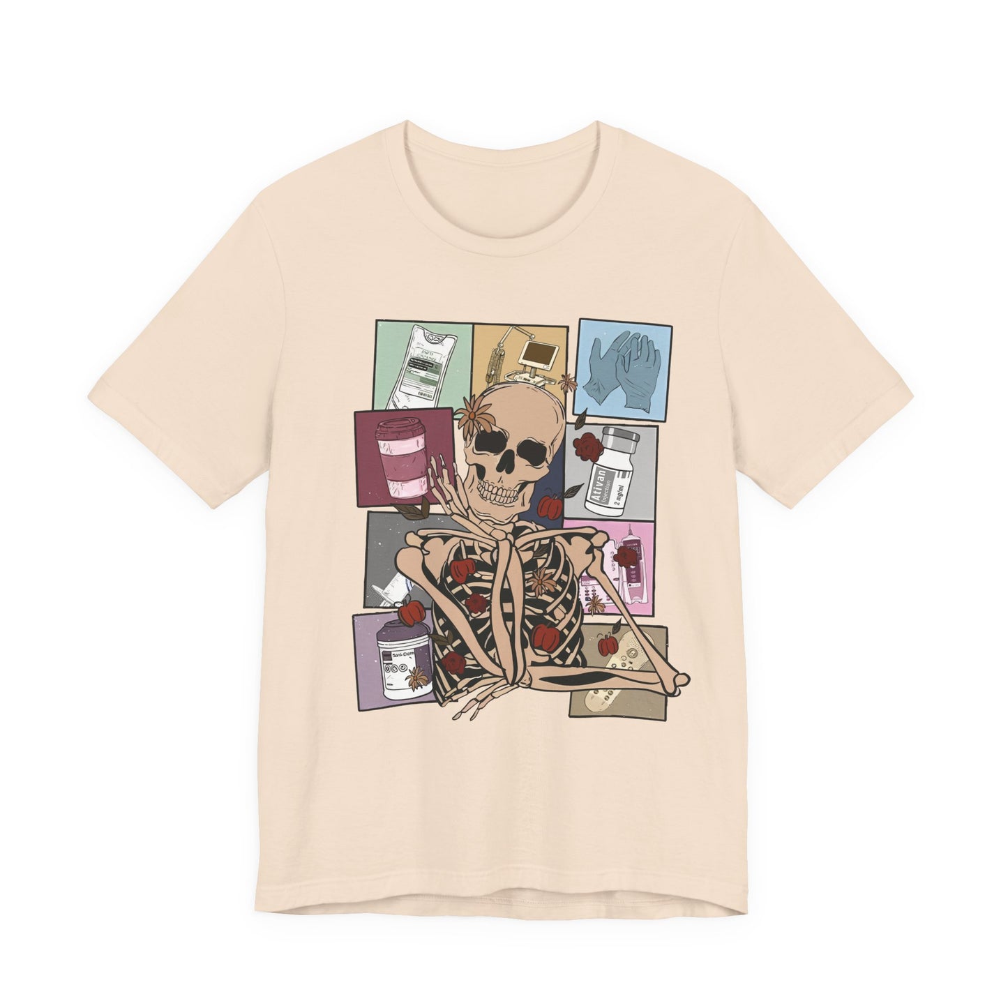 Funny skeleton nurse tshirt, Halloween sweatshirt, spooky season, ER RN, NICU nurse,  Halloween Nurse,, floral Halloween ghost,