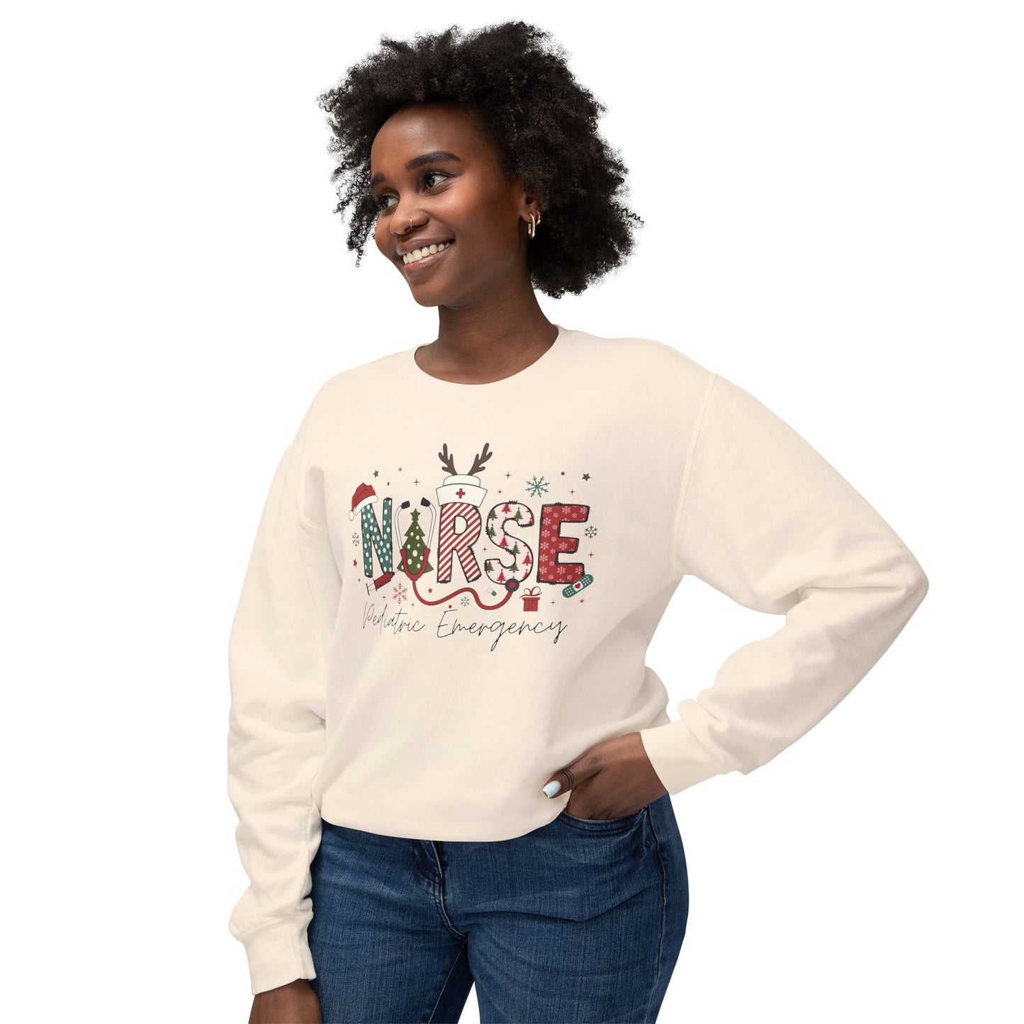 Comfort colors emergency pediatric Christmas nurse sweatshirt