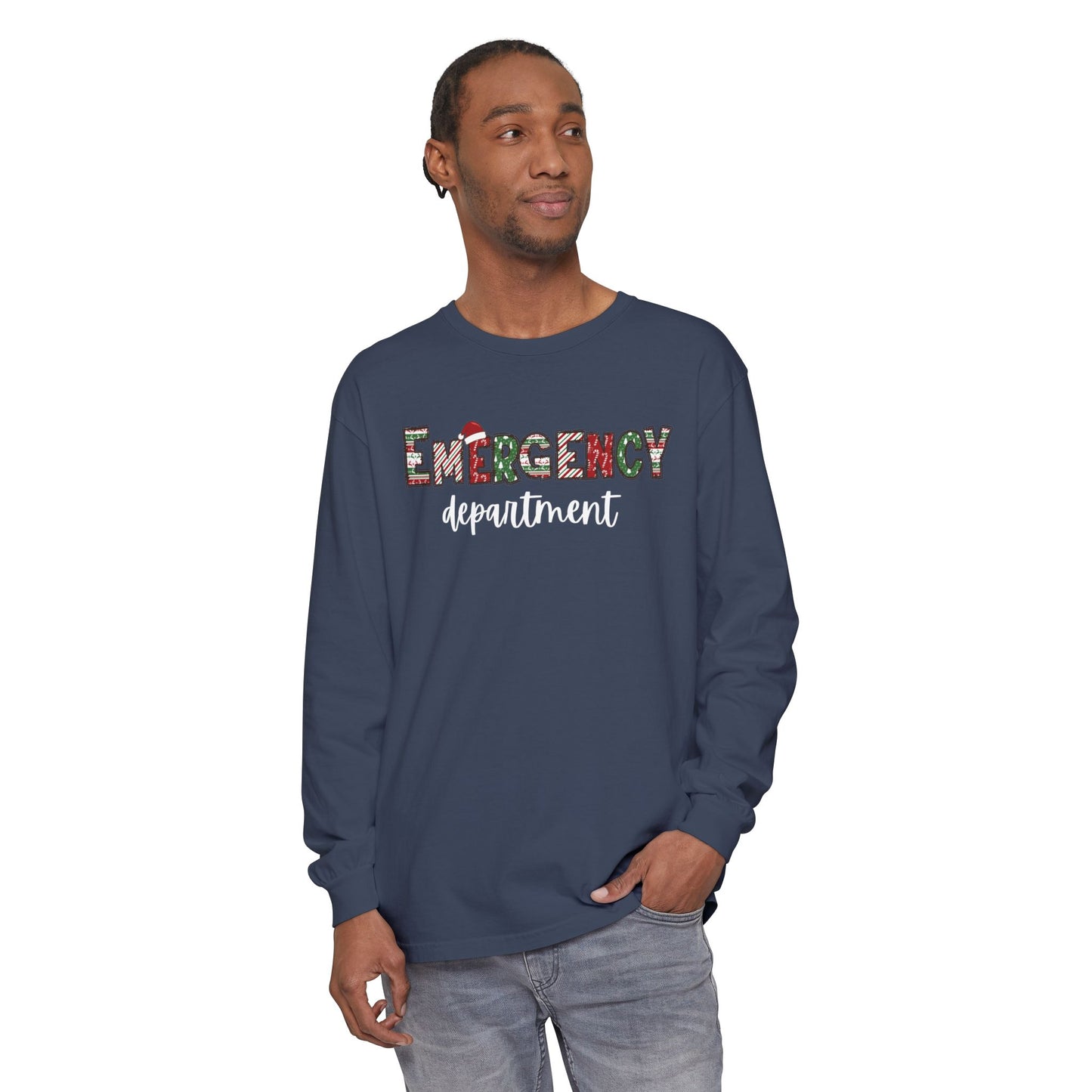 Comfort colors Christmas emergency department long sleeve, get festive with your coworkers !