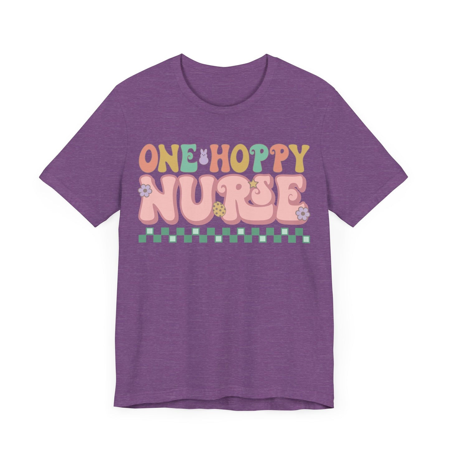 One Hoppy Nurse Easter Women Shirt, Retro Chick, Nurse shirt, teacher shirt, Easter nurse, punny shirt, funny woman shirt.