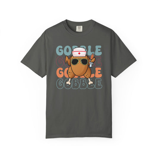 Funny gobble gobble turkey  Thanksgiving Comfort colors tshirt