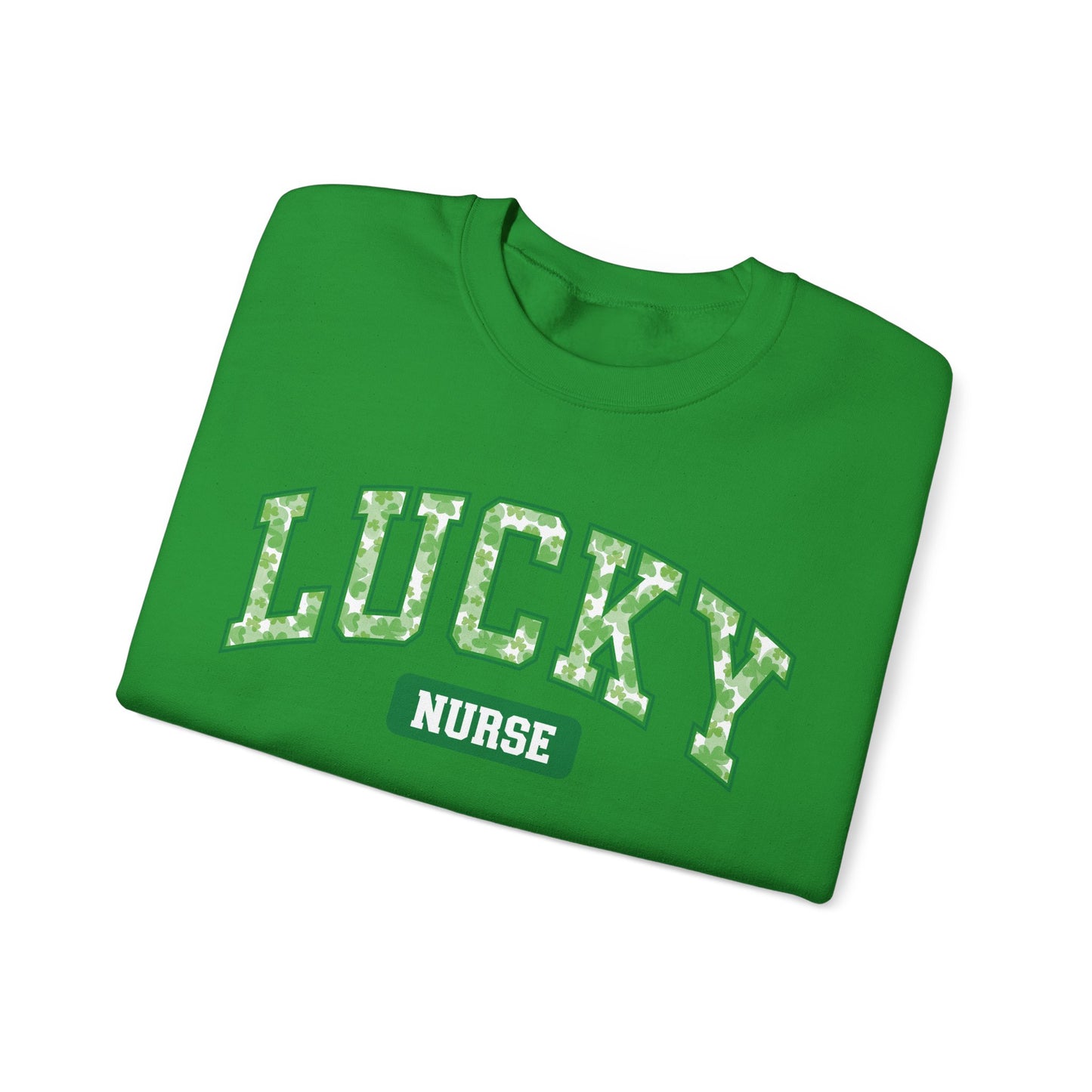Nurse St. Patricks Day Sweatshirt, rn sweater, ER Nurse, NICU Nurse, PICU nurse, clover, lucky nurse sweatshirt.