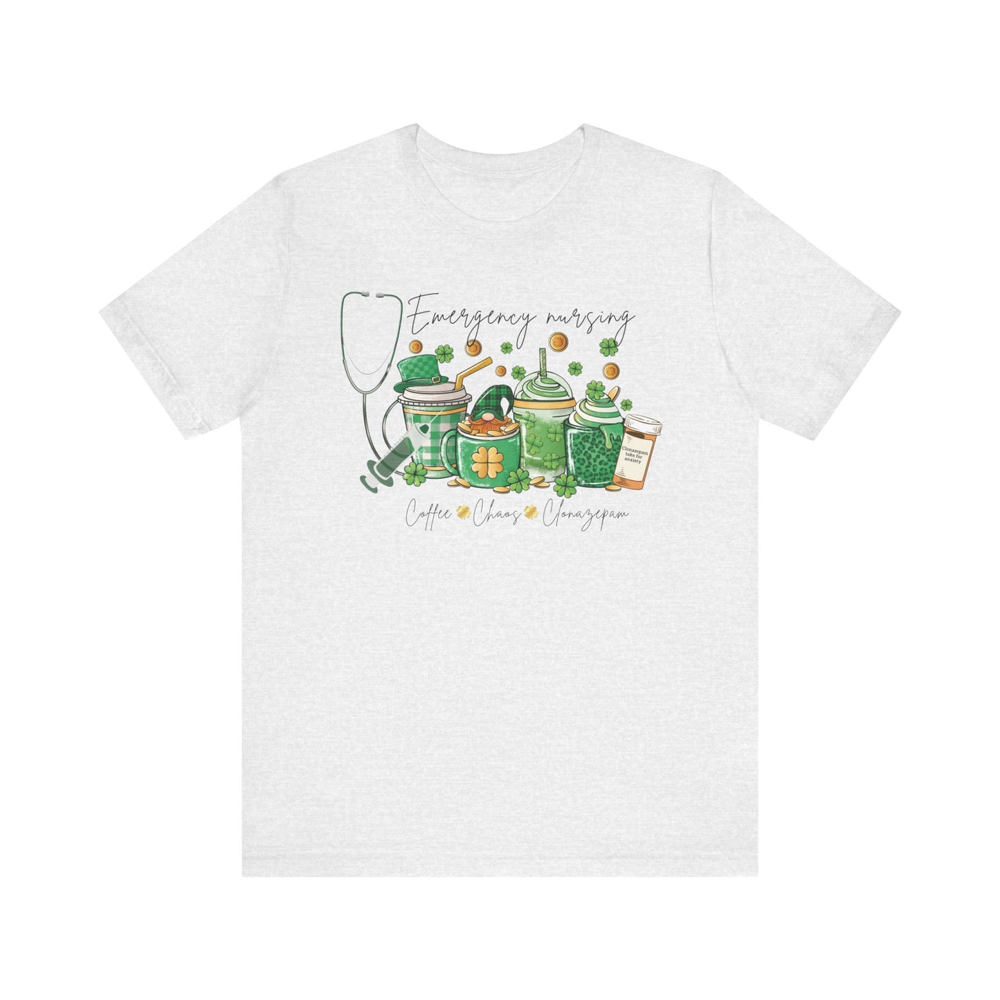 Emergency nurse Coffee Chaos St Patrick’s Day Shirt