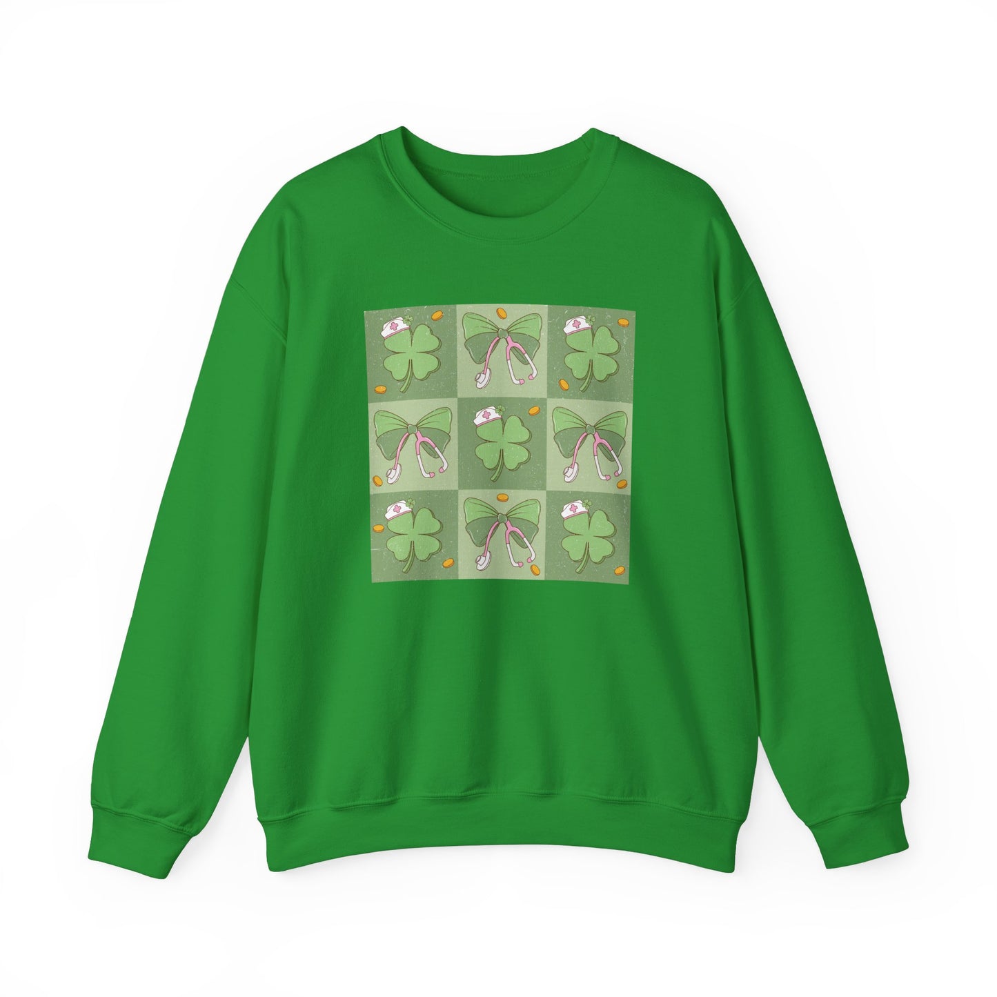 Cute Plaid Nurse St. Patricks Day Sweatshirt,  RN sweatershirt, ER Nurse, NICU Nurse, PICU nurse, clover, lucky nurse sweatshirt.